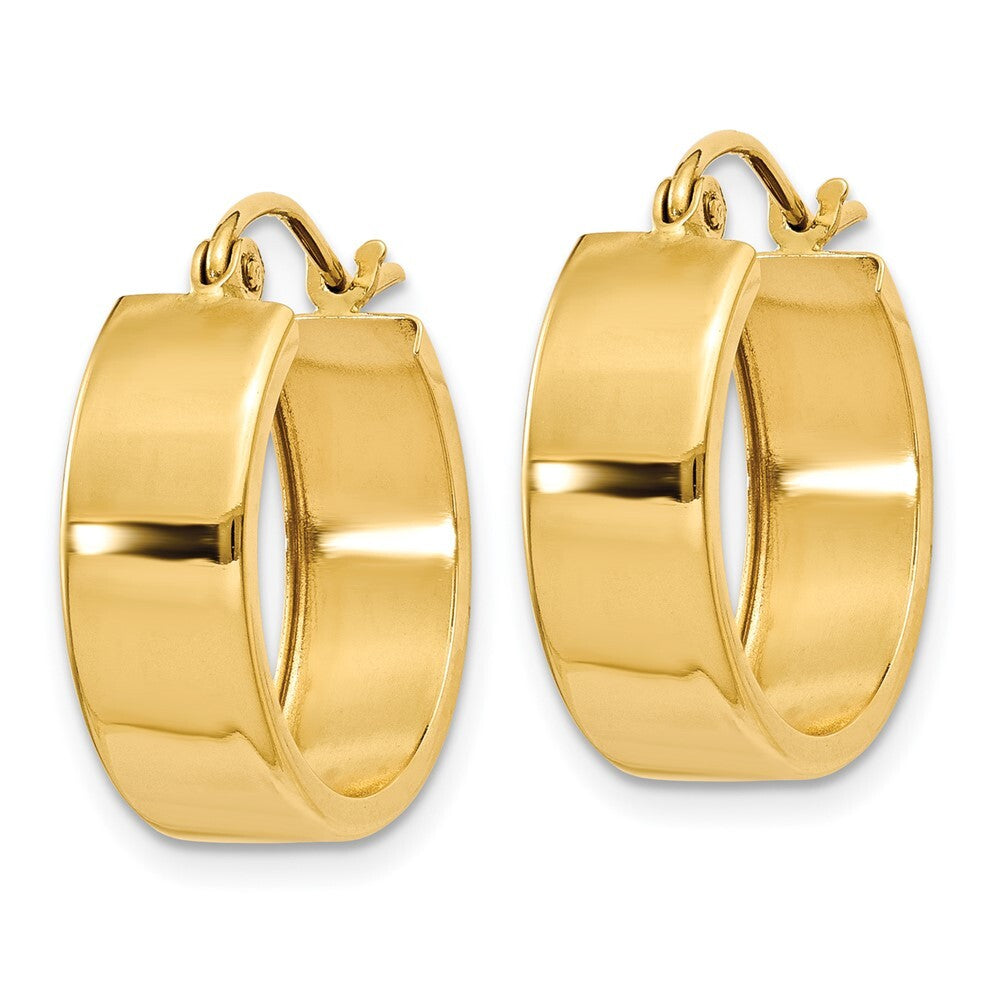 14k Yellow Gold Hoop Earrings Gift for Women