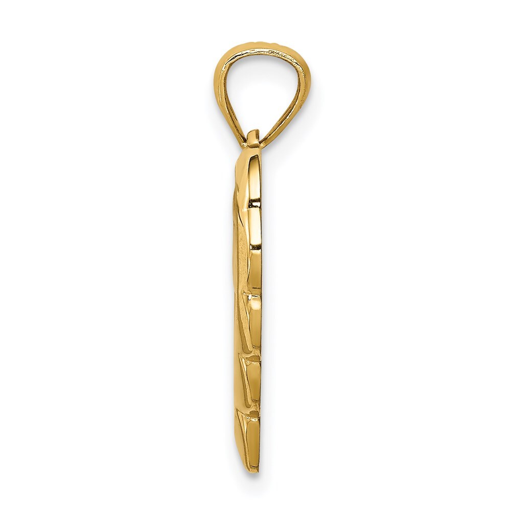 14k Yellow Gold Angel in Heart Pendant for Women