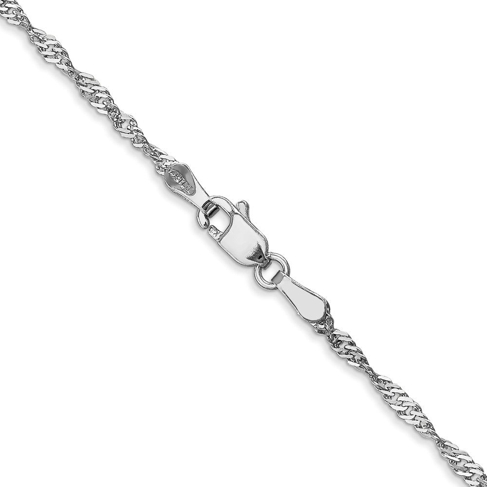 14K White Gold 22 inch 1.7mm Singapore Chain Necklace