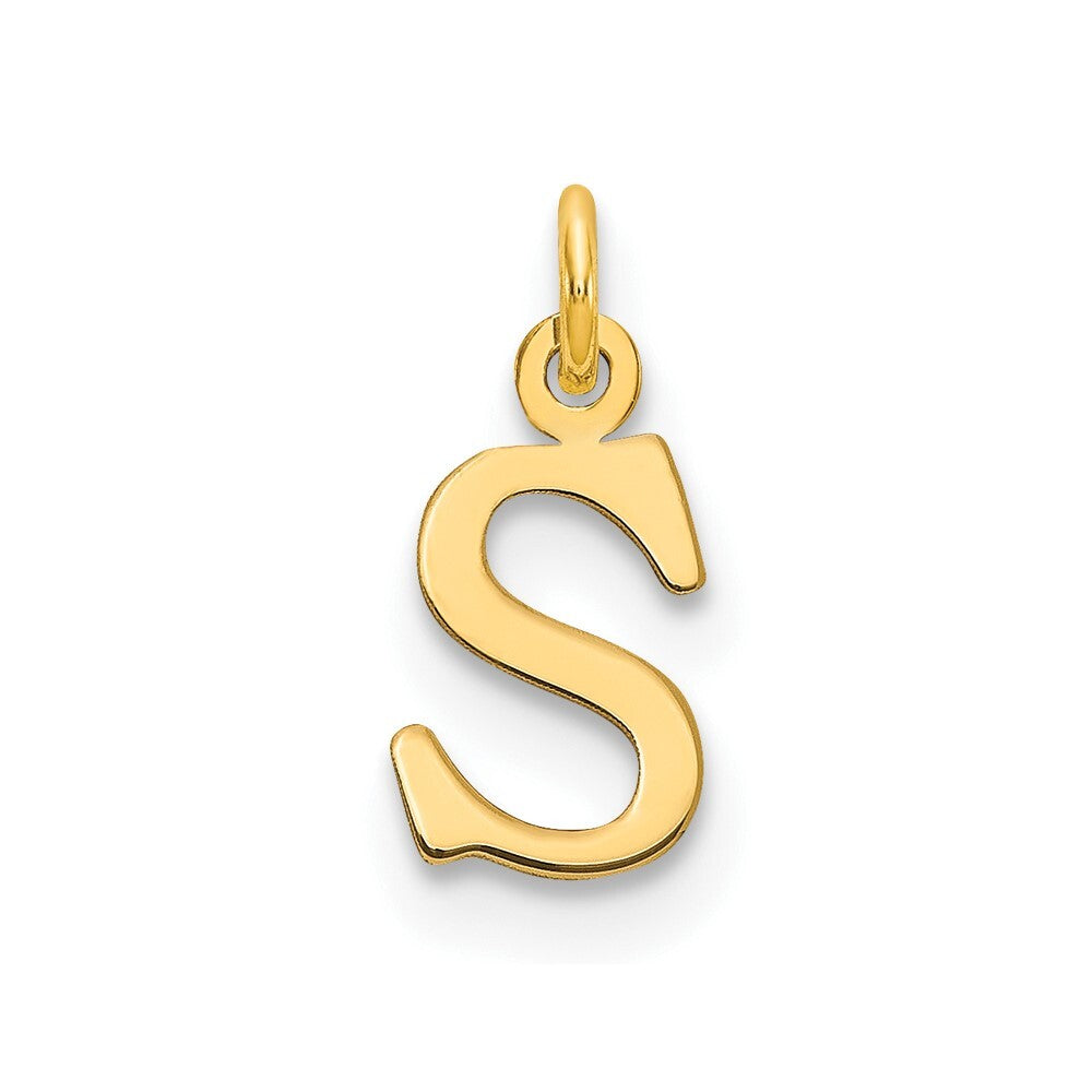 14k Yellow Gold Cutout Letter S Initial Pendant for Women