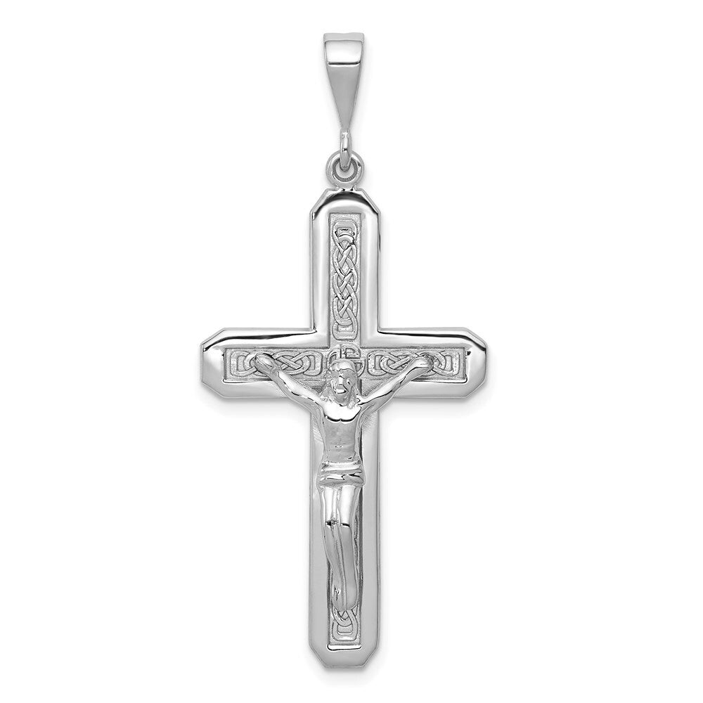 14k White Gold Crucifix Pendant for Women