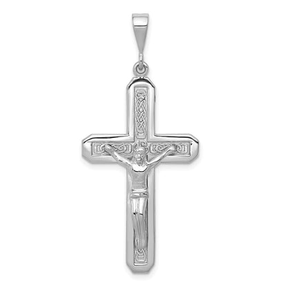 14k White Gold Crucifix Pendant for Women