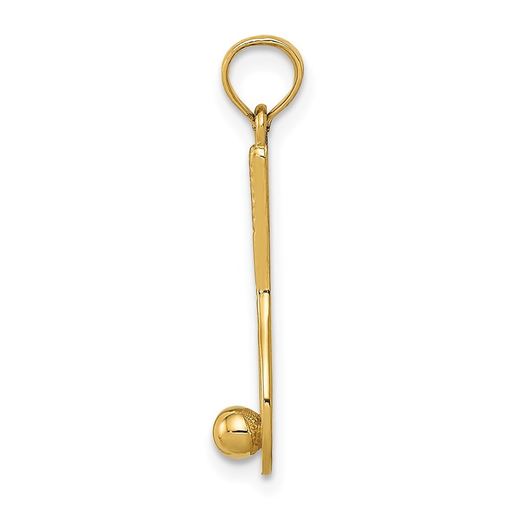 14k Yellow Gold Tennis Racquet and Ball Charm Pendant for Women