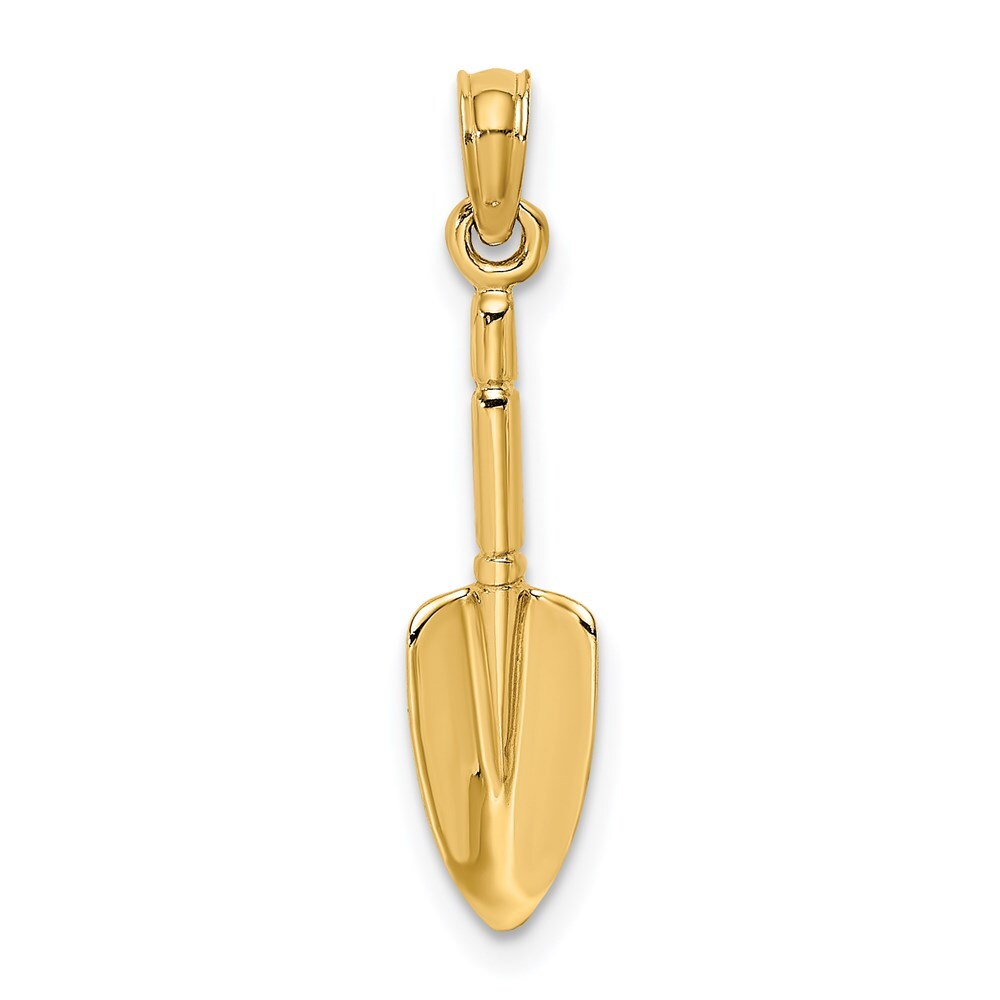 14k Yellow Gold 3-D Trowel Garden Tool Charm Pendant for Women