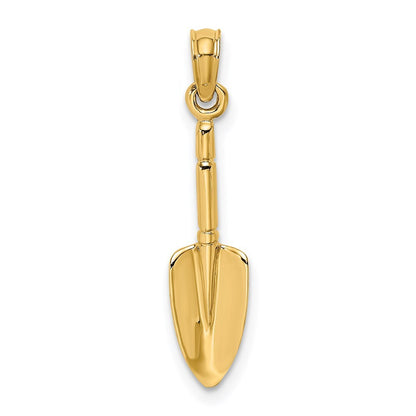 14k Yellow Gold 3-D Trowel Garden Tool Charm Pendant for Women