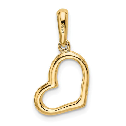 14k Yellow Gold Polished Heart Pendant for Women