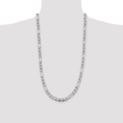 Sterling Silver 7.5mm Figaro Anchor Chain