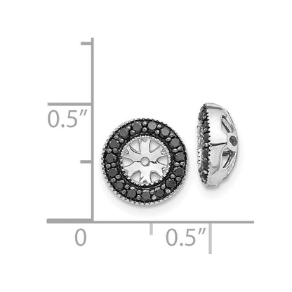 14k White Gold 1/4ct Black Diamond Earring Jackets Gift for Women