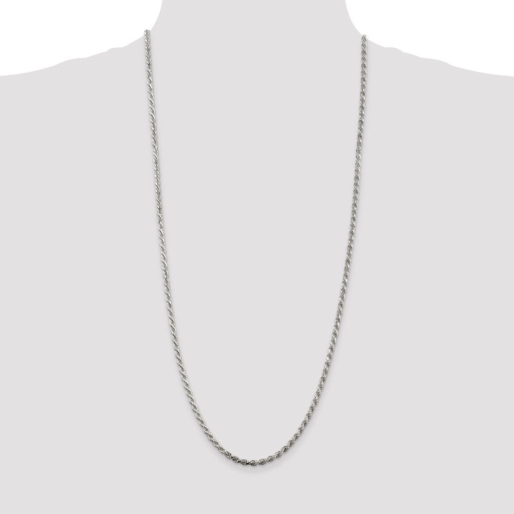 Sterling Silver 3.2mm Diamond-cut Rope Chain