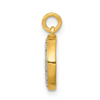 14k Yellow Gold Diamond Moon Charm