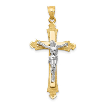 14k Two-tone Gold Crucifix Pendant for Women