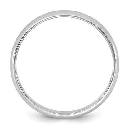14k White Gold 3.5mm LTW Half Round Band Size 10
