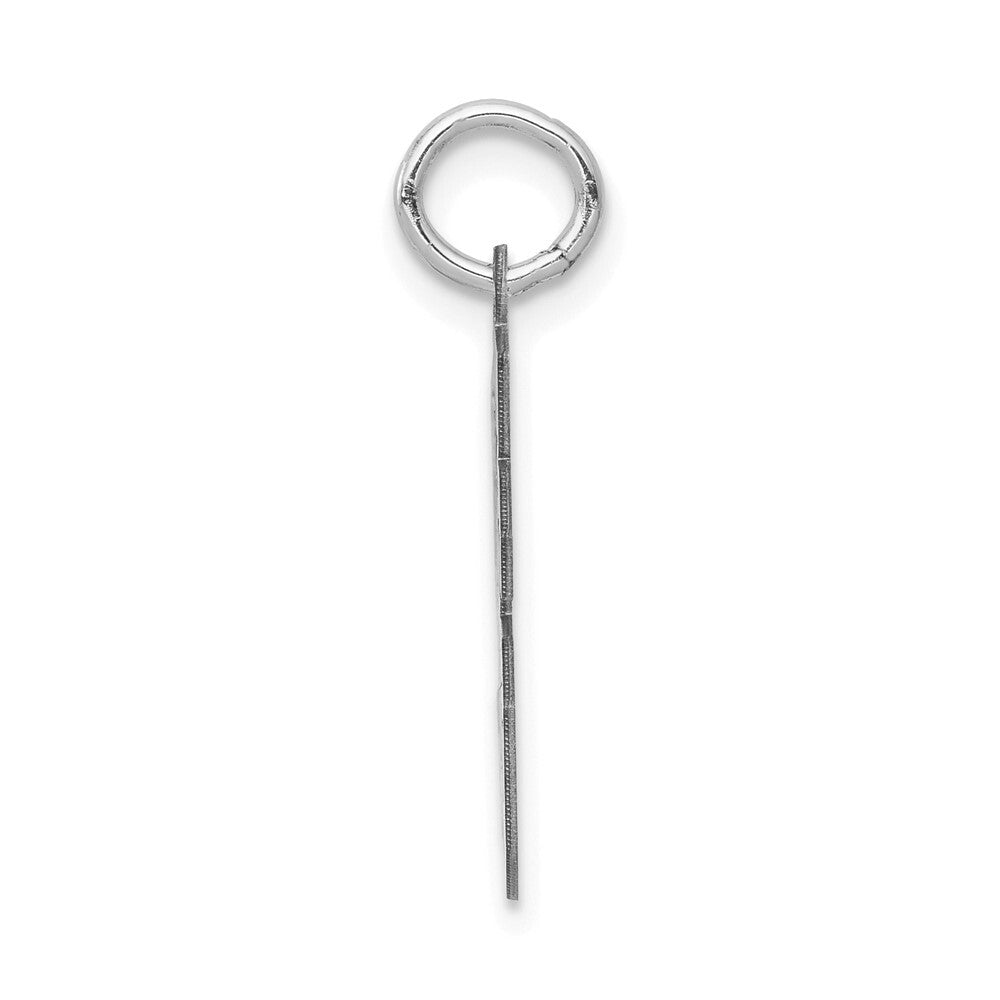 14k White Gold Small Satin Number 96 Charm Pendant for Women