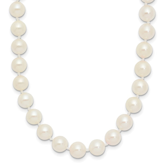 14k Yellow Gold 6-7mm White Round Akoya Saltwater Cultured Pearl 16" Necklace