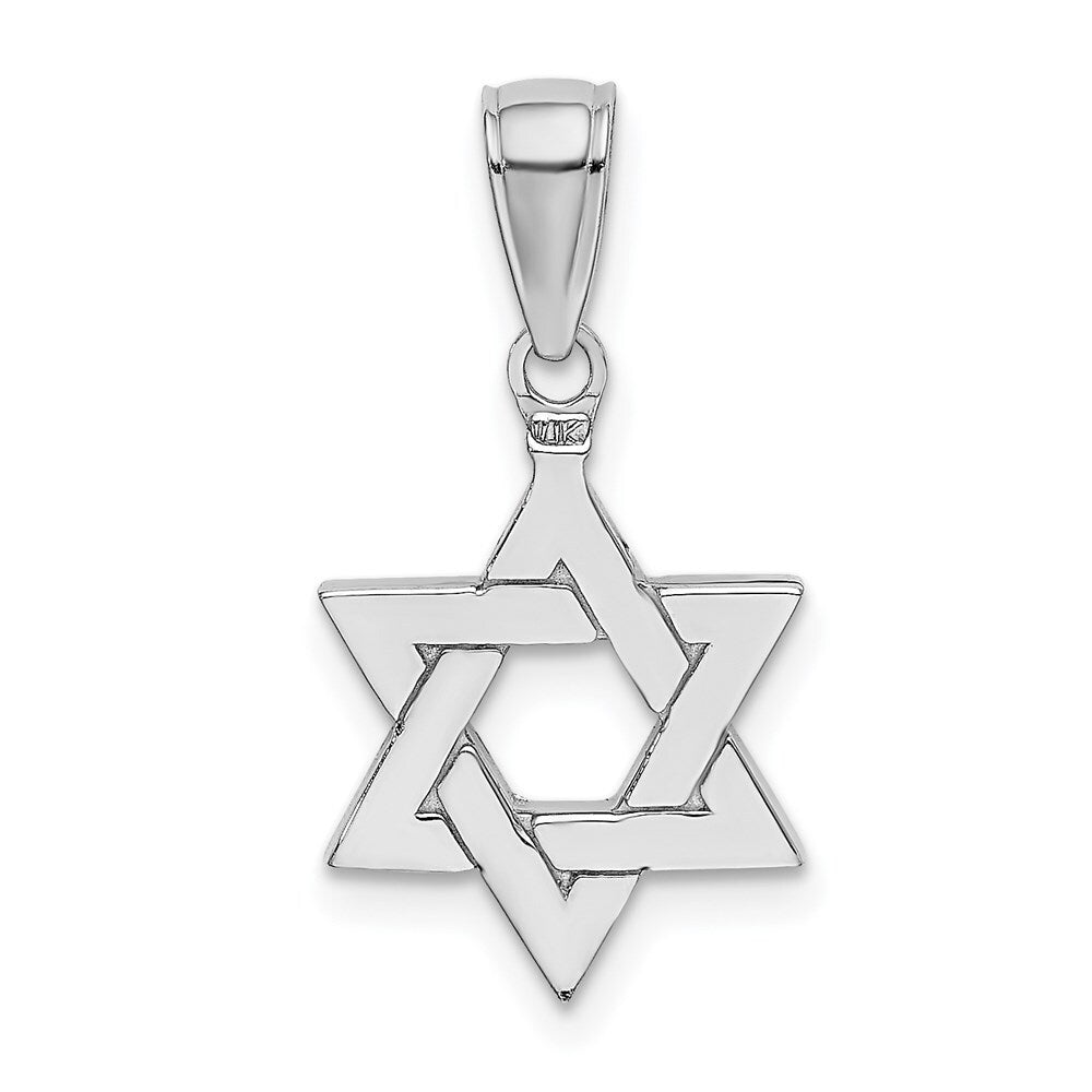 14k White Gold Polished Star of David Pendant for Women