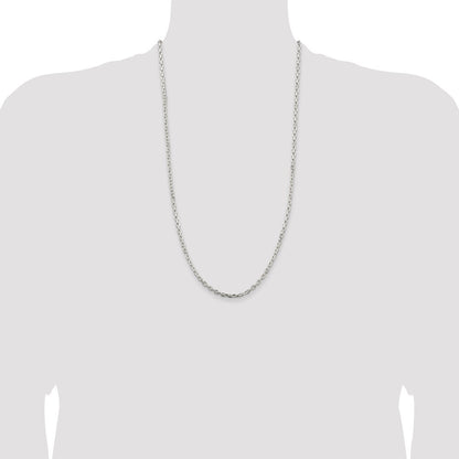 Sterling Silver 3.25mm Beveled Oval Cable Chain Holiday Gift for Women