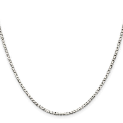 Sterling Silver 2mm Box Chain Necklace w/4in ext.