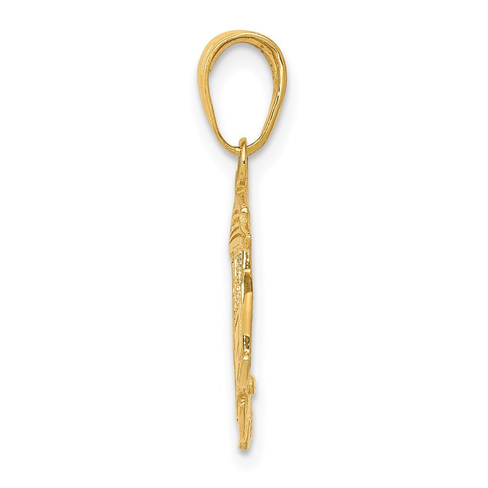 14k Yellow Gold Cable Car Pendant for Women