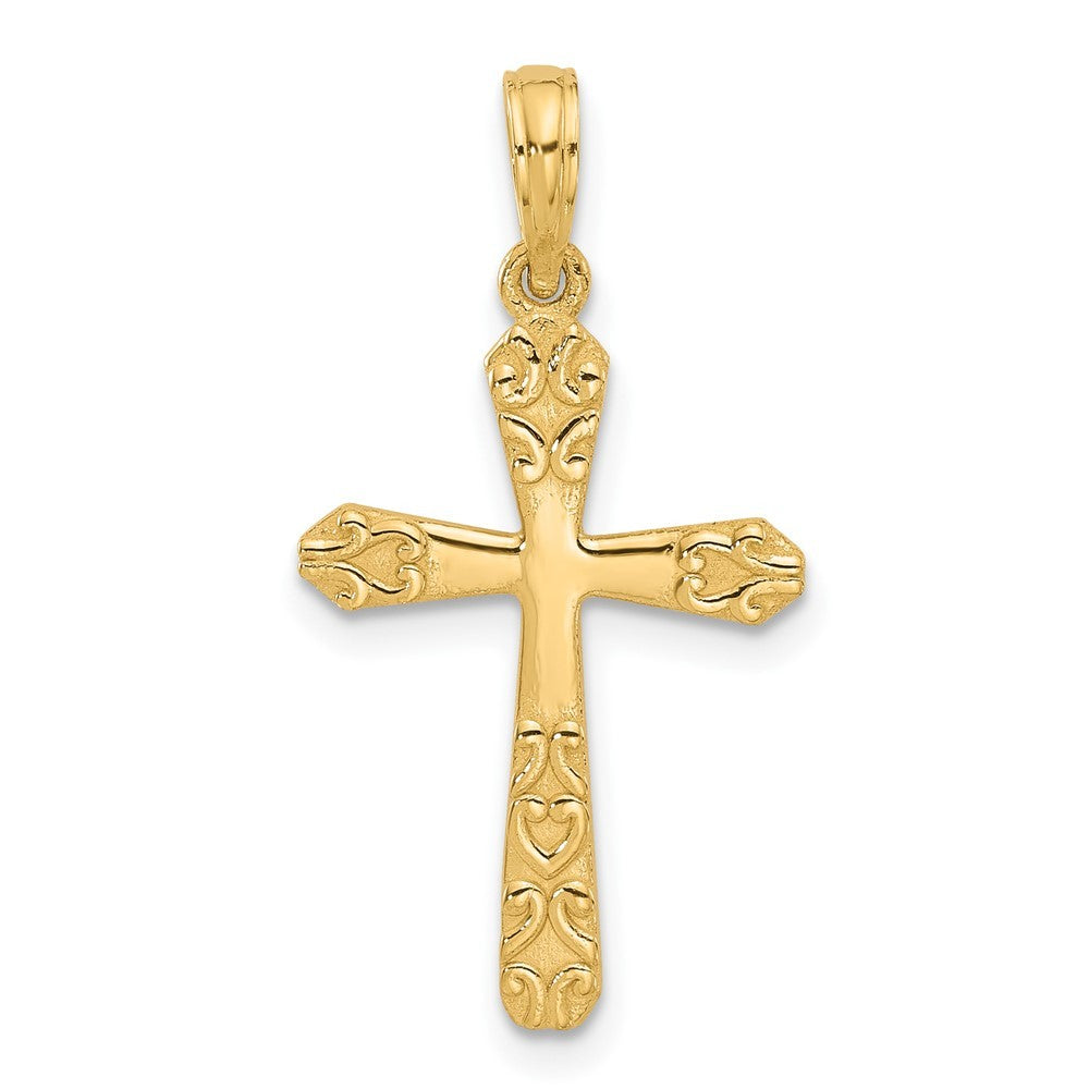 14k Yellow Gold Fancy Cross Charm