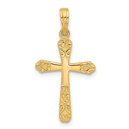14k Yellow Gold Fancy Cross Charm