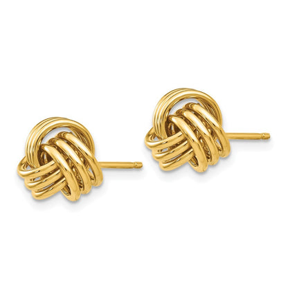 14k Yellow Gold Polished Triple Knot Earrings