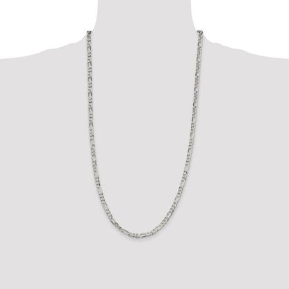 Sterling Silver 4.5mm Lightweight Flat Figaro Chain