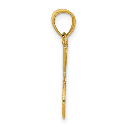 14k Yellow Gold Double Tennis Racquet Charm Pendant for Women