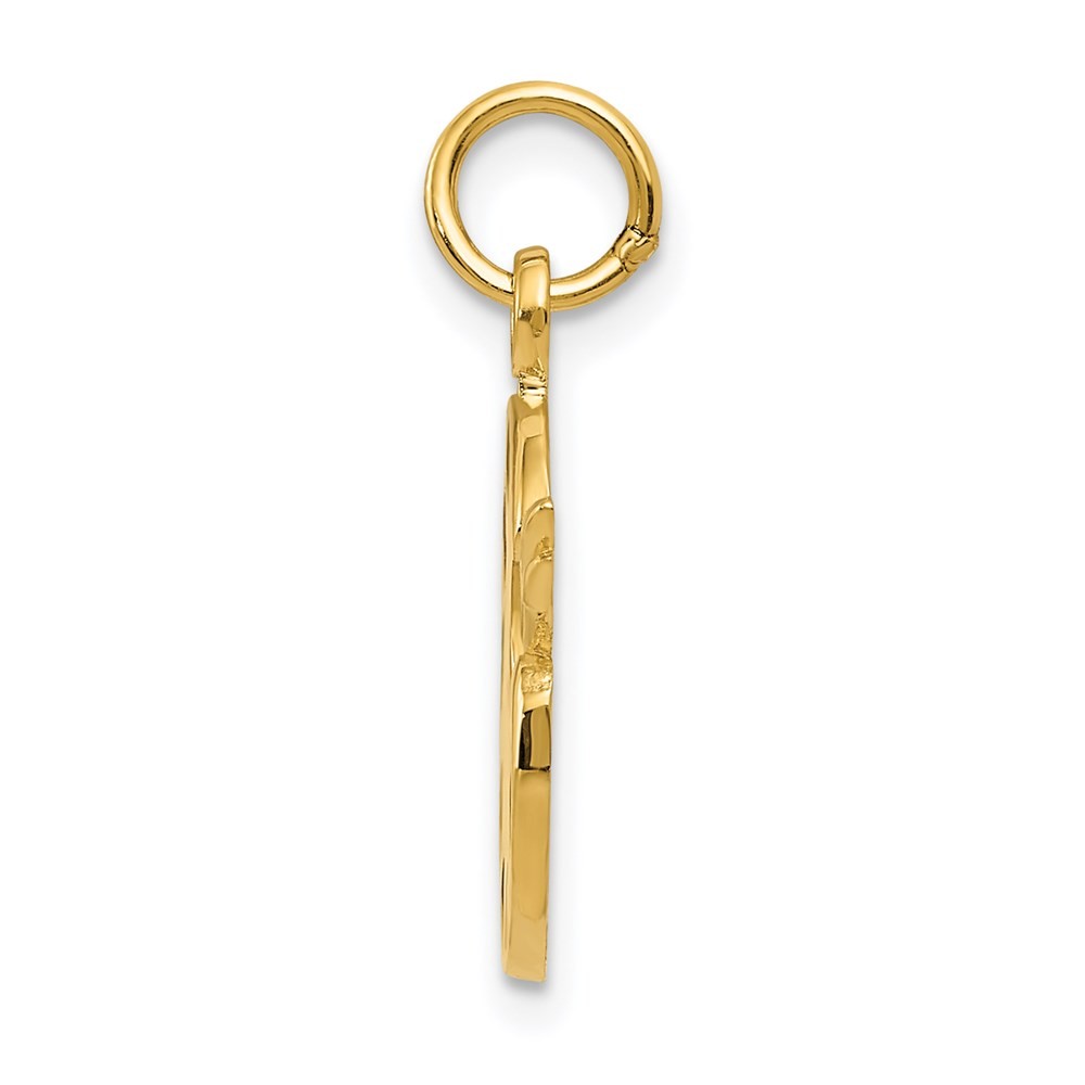 14k Yellow Gold Enameled Artist Palette Charm Pendant