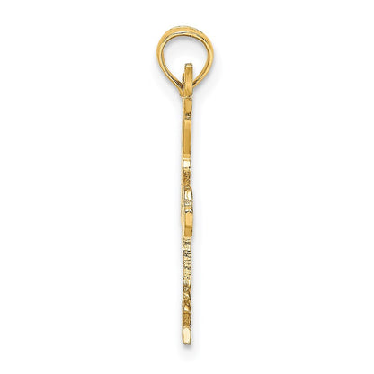 14k Yellow Gold Gymnastics Charm Pendant for Women