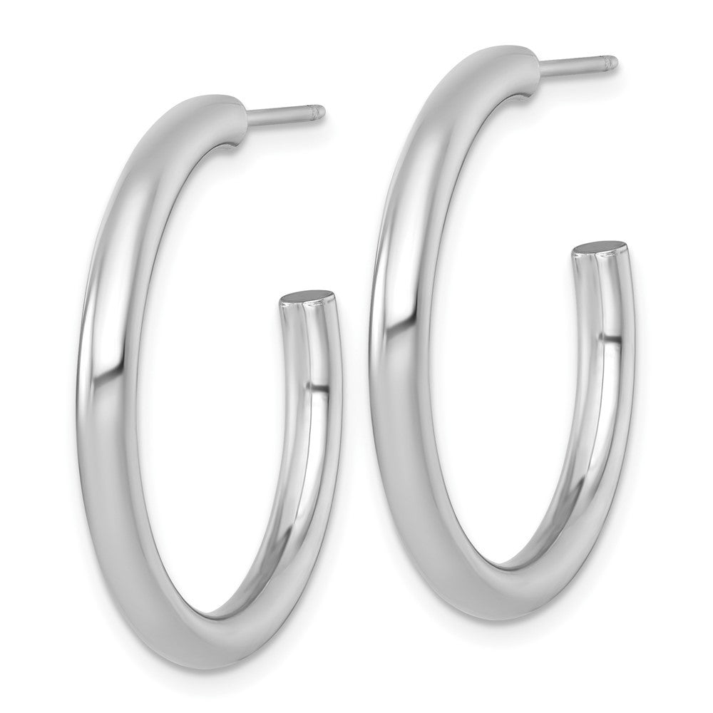 14k Yellow Gold Polished 3.0 x 30mm Tube C-Hoop Earrings