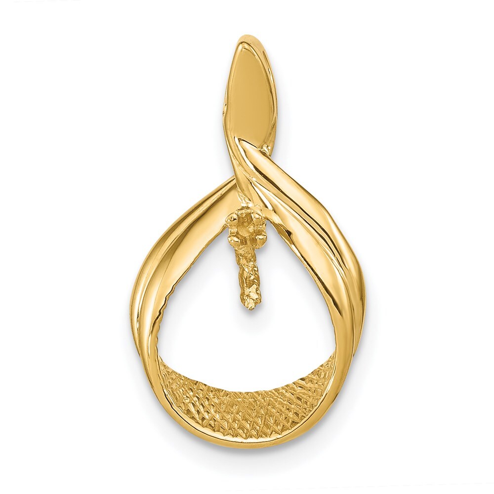 14k Yellow Gold Pearl pendant mounting for Women