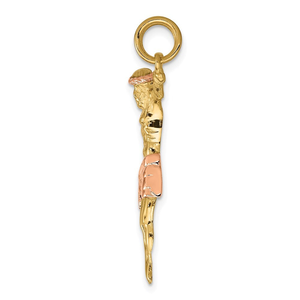 14k Two-tone Gold Rose Corpus Pendant for Women