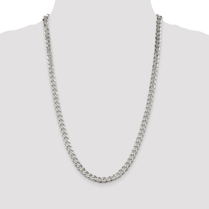 Sterling Silver 7mm Pav� Curb Chain