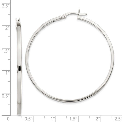 Sterling Silver 2.5x50mm Polished Hoop Earrings