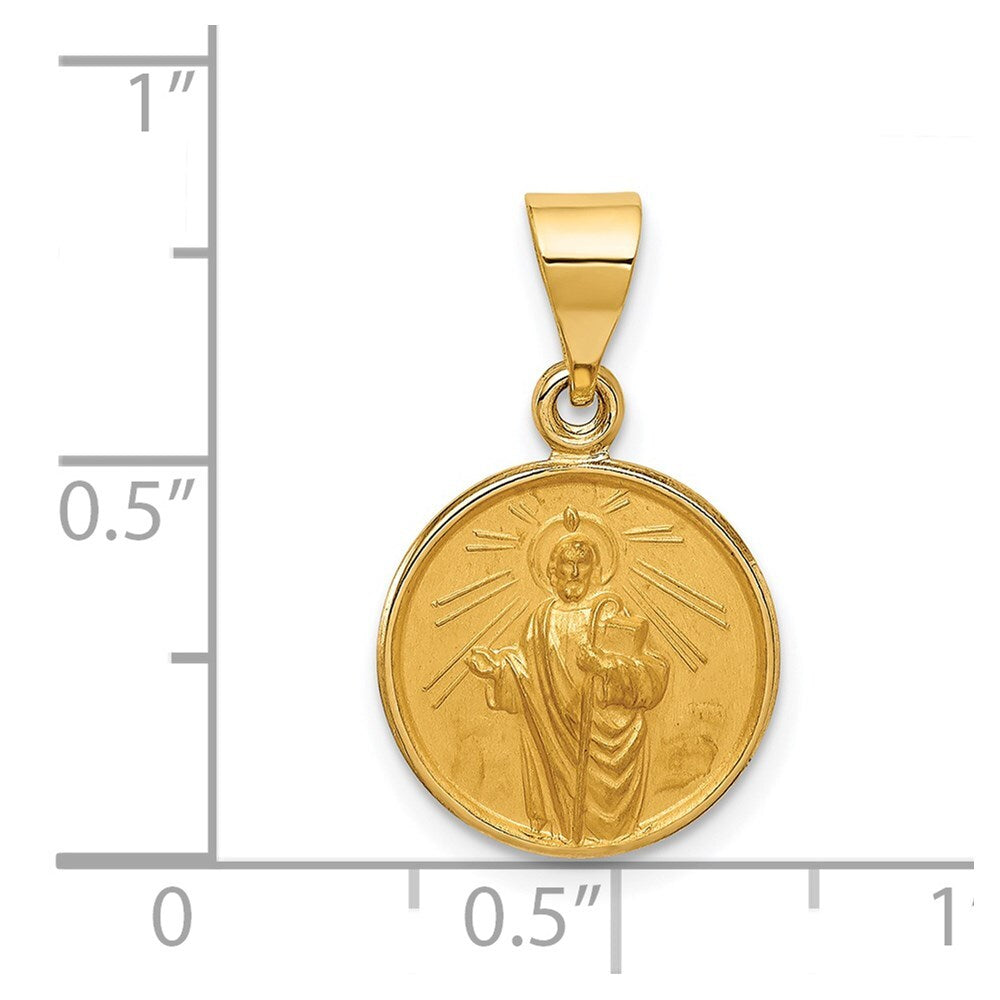 18k Yellow Gold Saint Jude Thaddeus Medal Pendant for Women