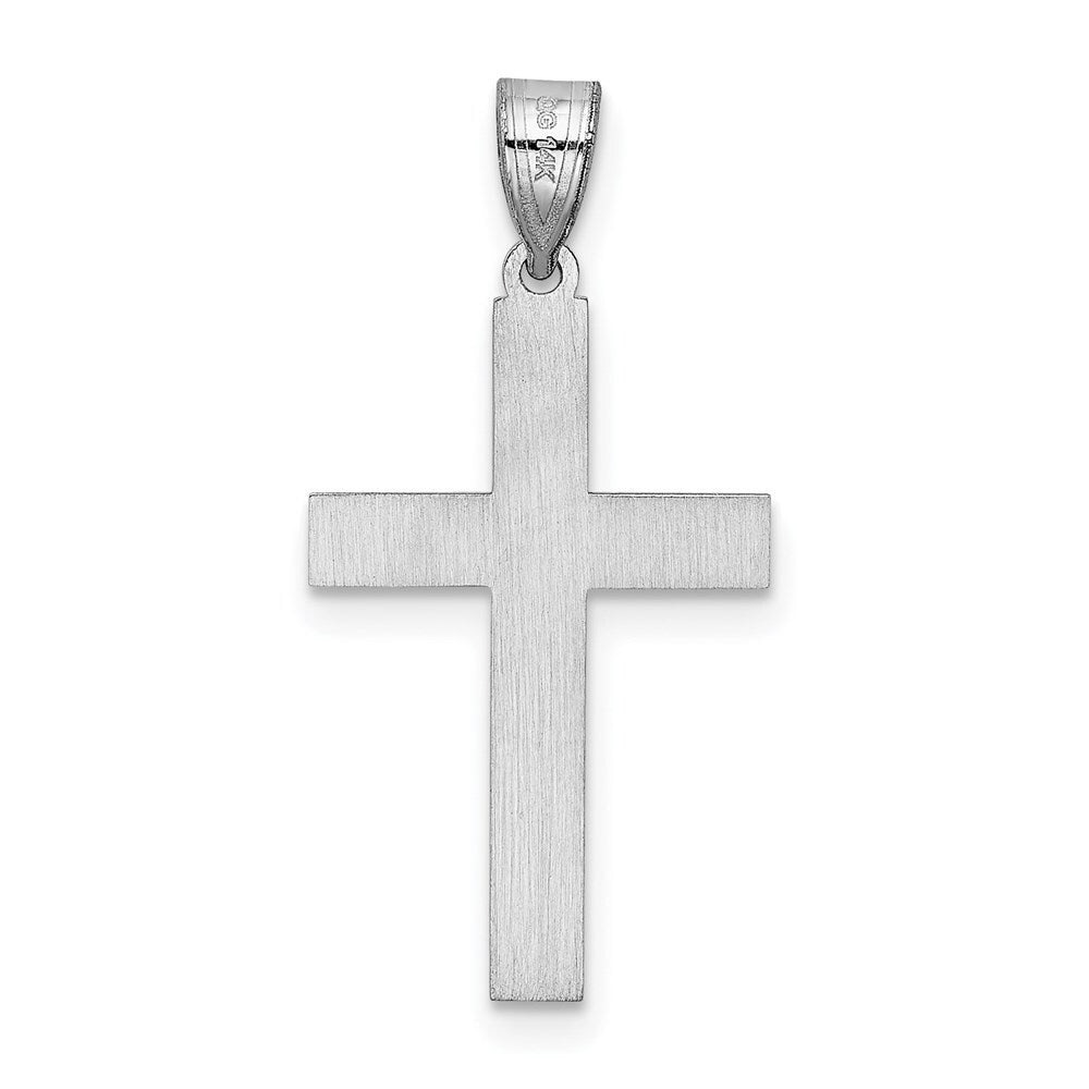 14k White Gold Cross Pendant for Women