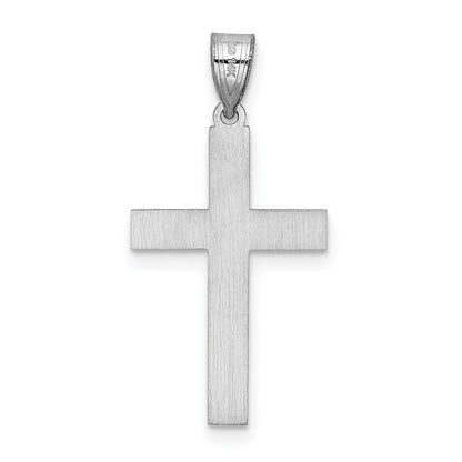 14k White Gold Cross Pendant for Women