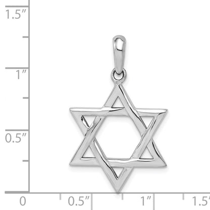 14k White Gold Star of David Pendant for Women