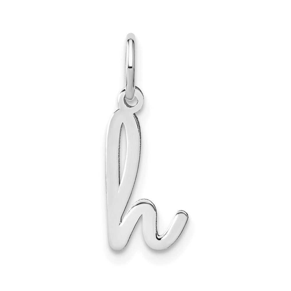 14k White Gold Lower case Letter H Initial Charm Pendant for Women