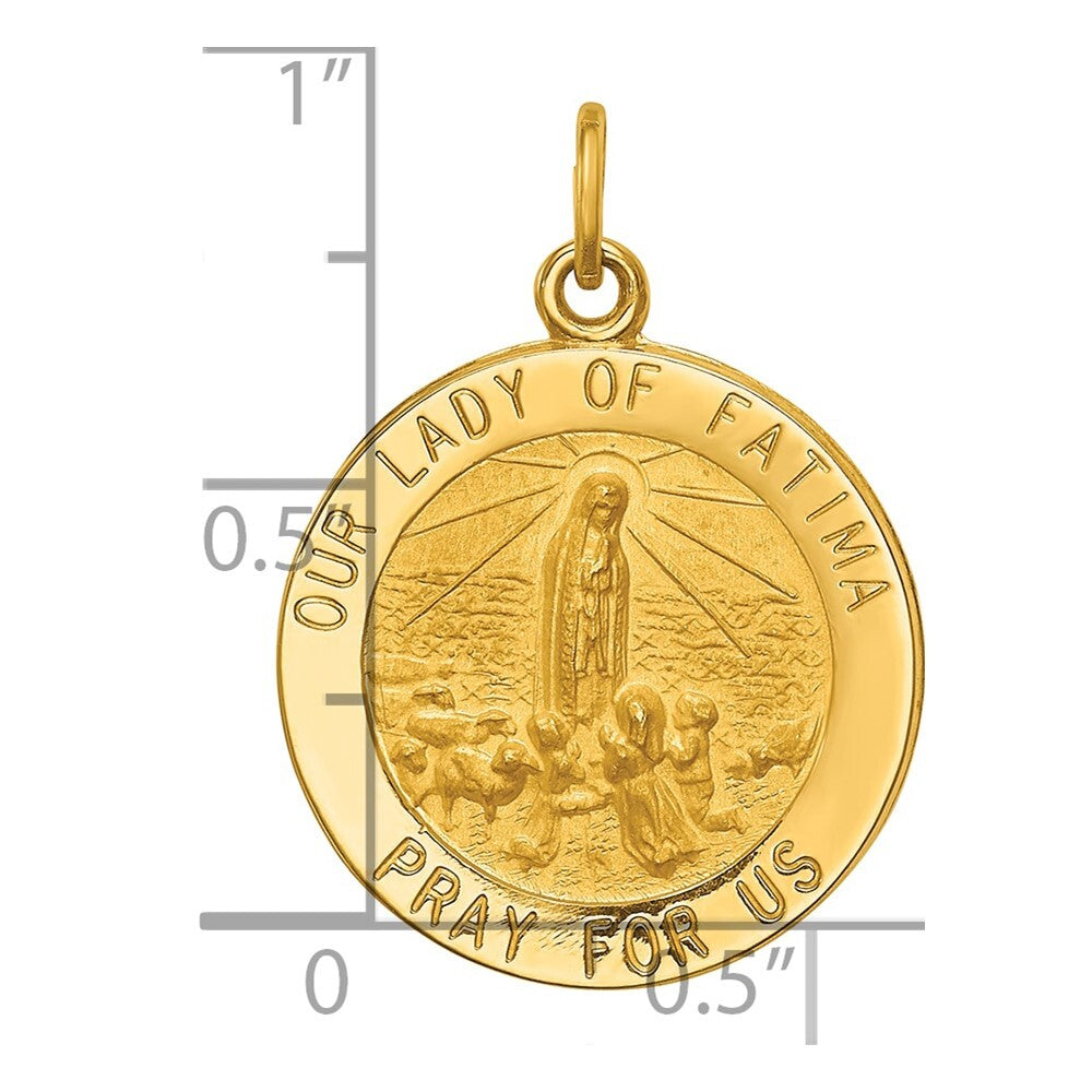 14k Yellow Gold Our Lady of Fatima Medal Pendant for Women