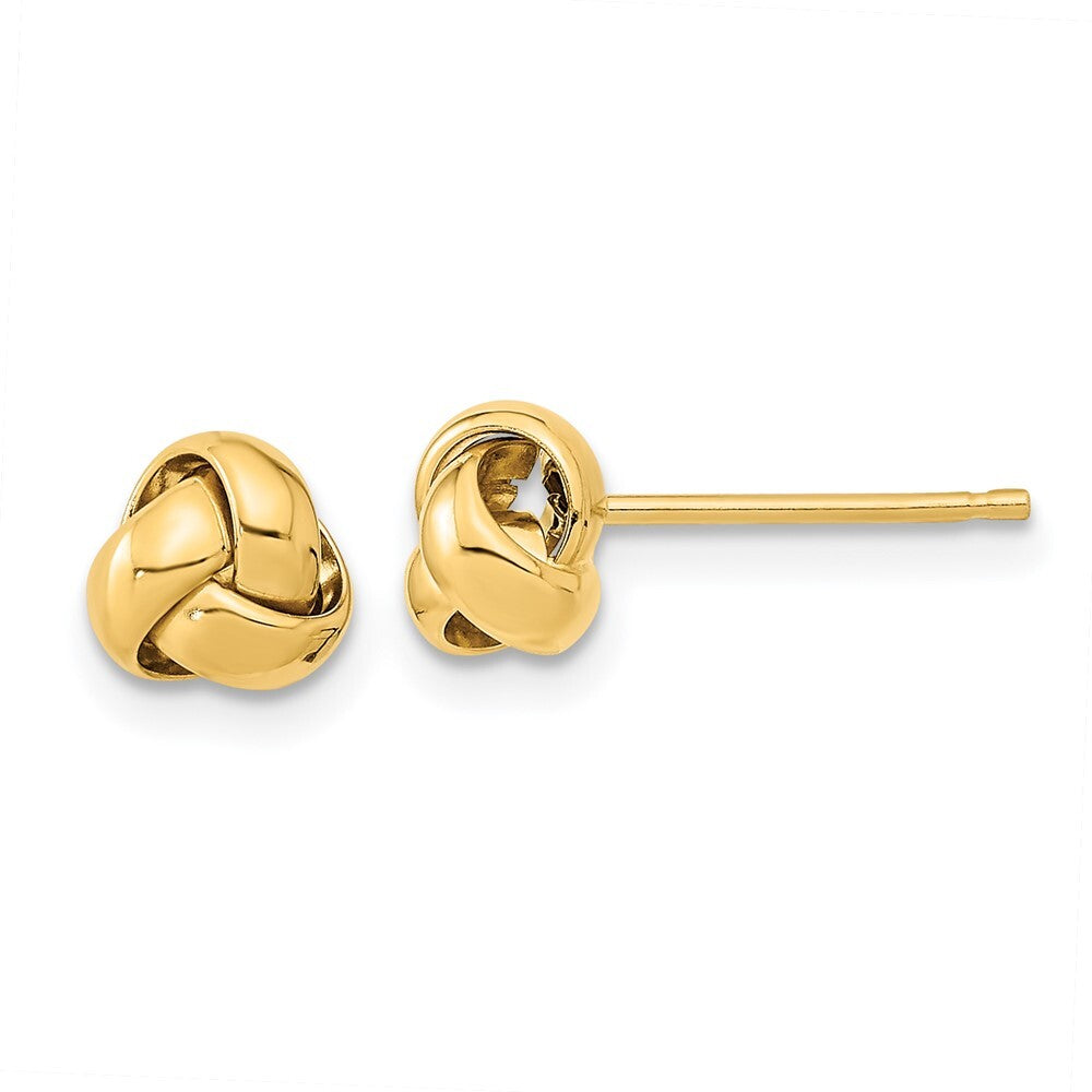 14k Yellow Gold Gold Polished Love Knot Stud Earrings Gift for Women