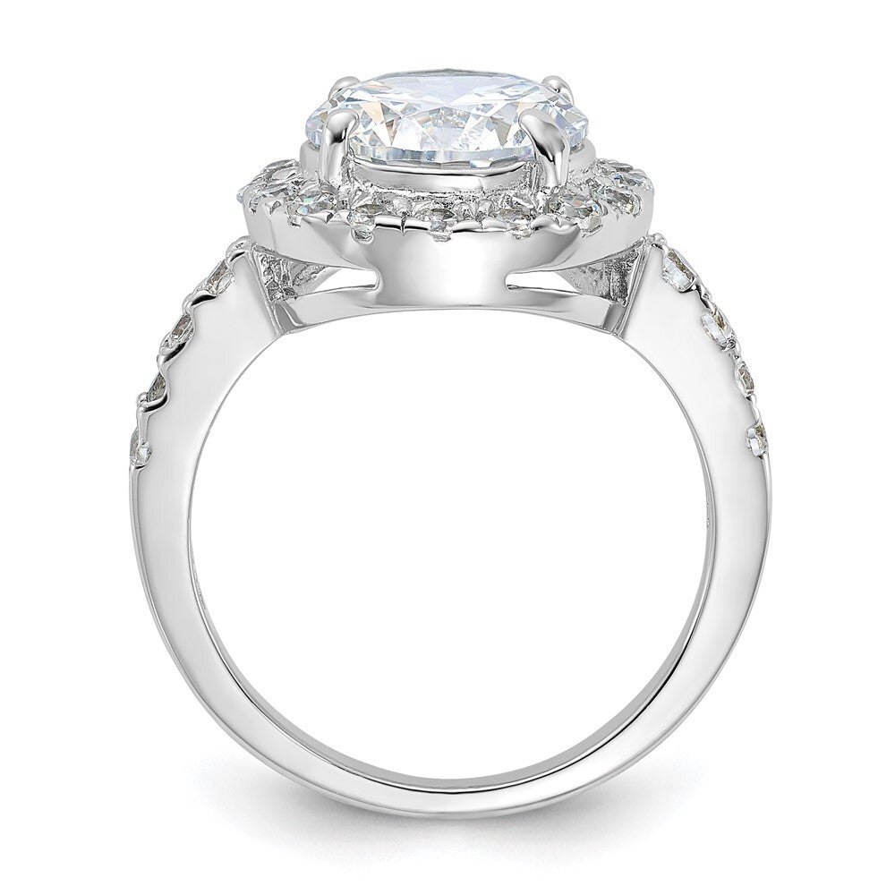 Sterling Silver Rhodium-plated Cubic Zirconia Ring Size 7