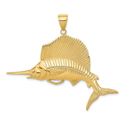 14k Yellow Gold Sailfish Pendant