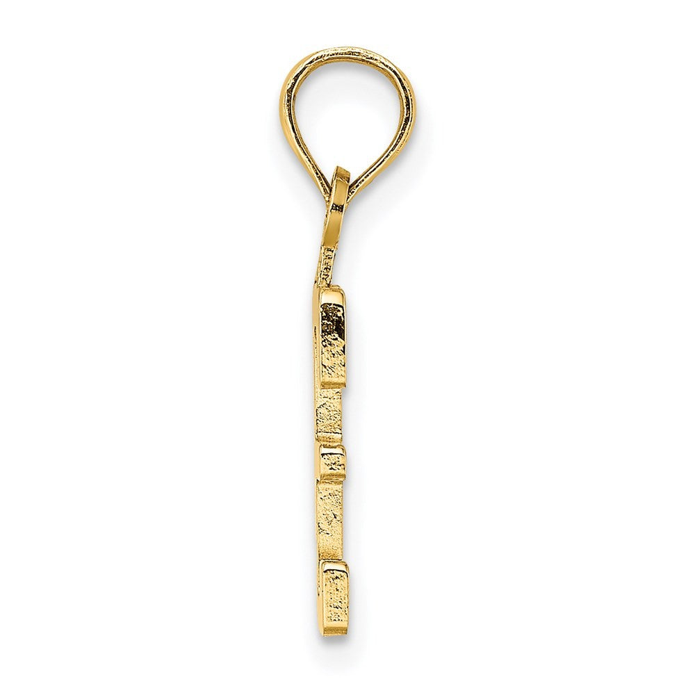 14k Yellow Gold Polished Number 3 Pendant