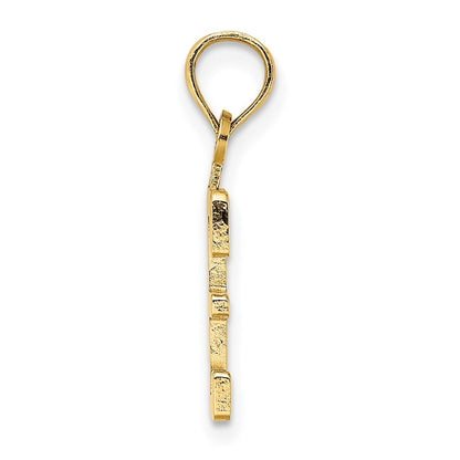 14k Yellow Gold Polished Number 3 Pendant