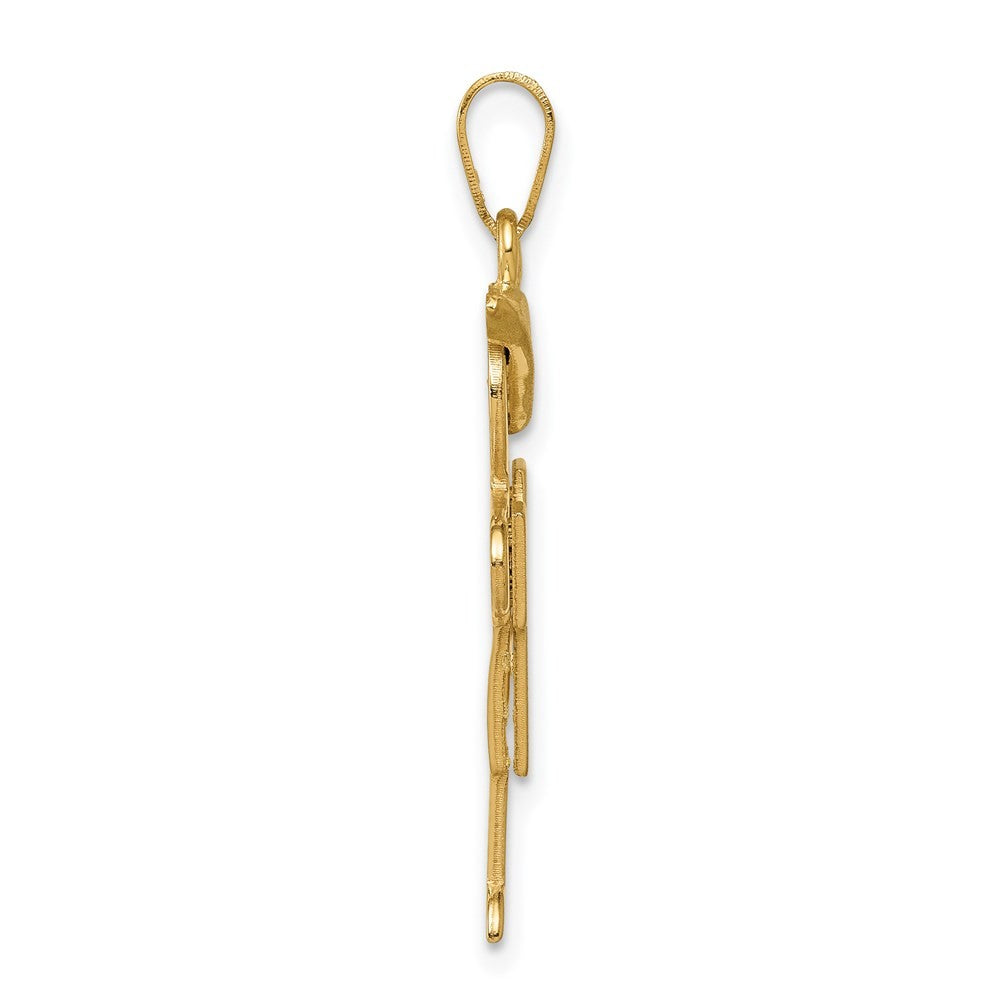 14k Yellow Gold Solid Engravable Boy with Hat on Right Charm