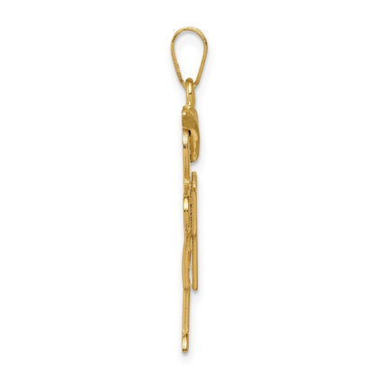 14k Yellow Gold Solid Engravable Boy with Hat on Right Charm