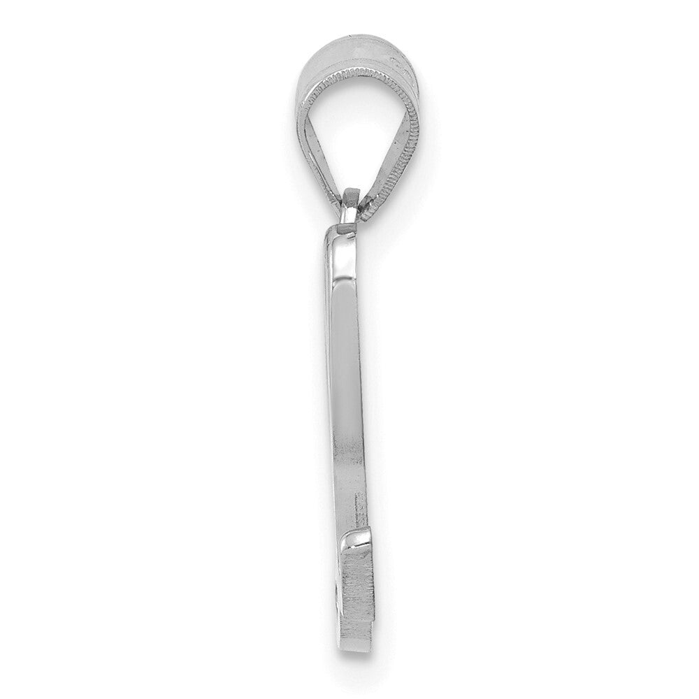 14k White Gold Script Letter L Initial Pendant for Women