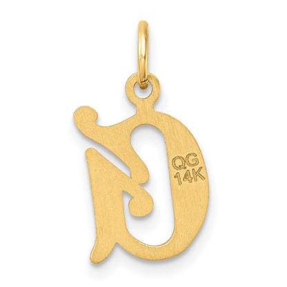 14k Yellow Gold Diamond-cut Letter G Initial Charm Pendant for Women