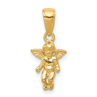 14k Yellow Gold  3D Small Guardian Angel Pendant